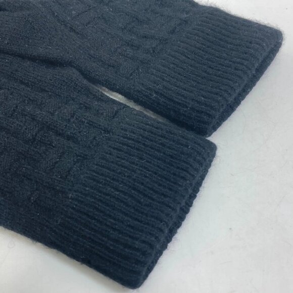 HERMES Whole pattern H logo Gloves Cashmere Black - Picture 5 of 8